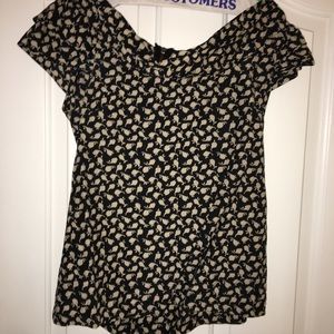 Sanctuary black & white blouse/ Anthropologie